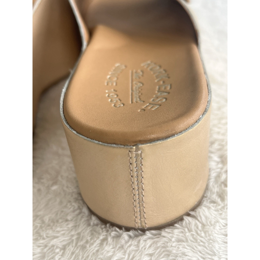 Kork-Ease Sz 9 Brushed Gold York Leather Buckle Platform Slide Sandals NWT - Picture 13 of 16